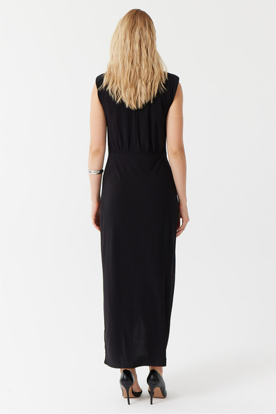 PAULMARK Γυναικείο φόρεμα με γιακά δικαστή με αξεσουάρ