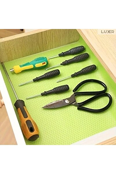 LUXER 4 Non-Slip Mats for Refrigerator Shelf/Drawer Protection, Placemats, 45x29 cm, Green