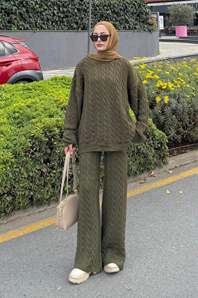 lamelif Fleece-Lined Sets of Braided Khaki