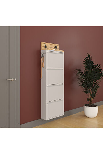 Furni24 Kapaklı Metal Ayakkabılık, 3 ve 4 Kapaklı, Aksesuarlı Çeşitli