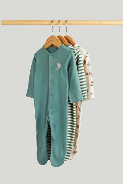 MOTHERCARE 3 Pack Explorer Sleepsuits
