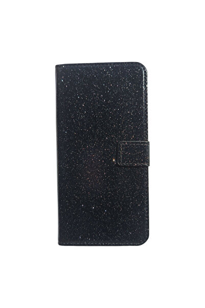 OEM Θήκη συμβατή με iPhone 6 Plus, τύπου βινυλίου, με γκλίτερ, μαύρη