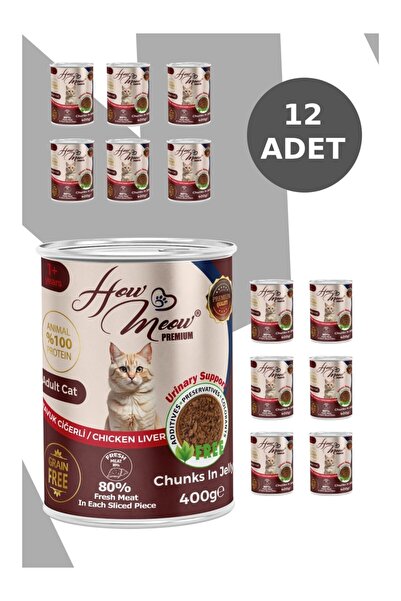 how&meow How Meow Tavuk Ciğerli Yetişkin Kedi 12x400 gr Yaş Mama