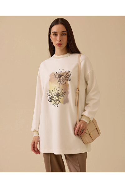 SCL Baskılı Taş Detaylı Sweatshirt