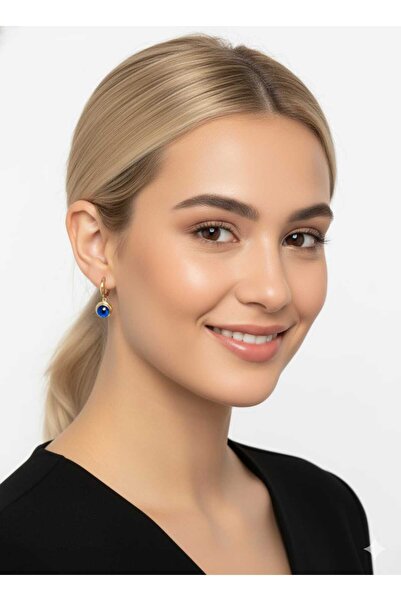 Papatya Silver 925 Ayar nazar göz halka küpe.nazar küpe.rose.gold.rodaj