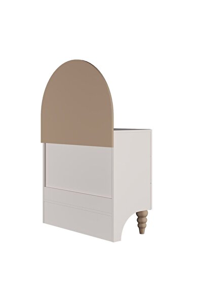 danube Caramel 3-Drawer Dresser with Mirror - White/Brown, Engineered Wood, Kids Furniture, 90x41.8x137.6cm