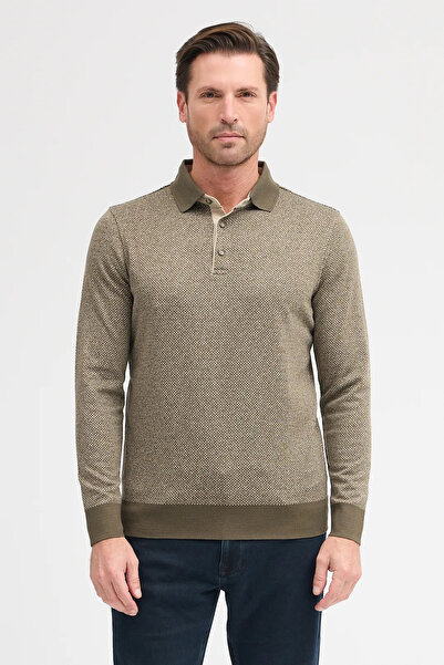 Wellalux Hanorac cu mânecă lungă cu gât polo pentru bărbați