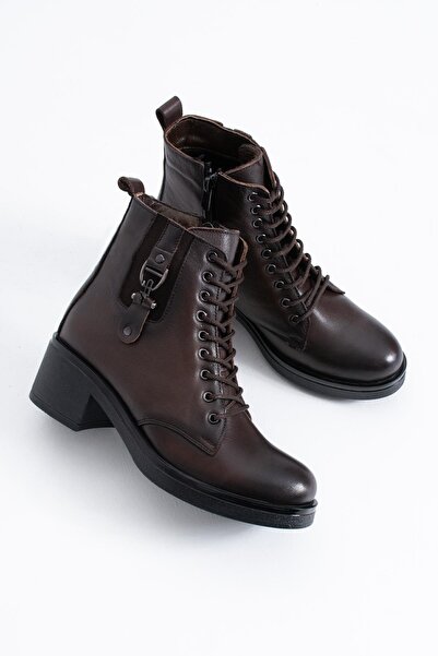 Moda Pie Ghete de damă Dapise cu cataramă laterală din piele naturală piele maro