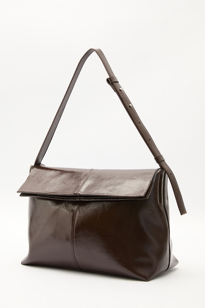 Manuka Covered Tote Leather Bag Brown