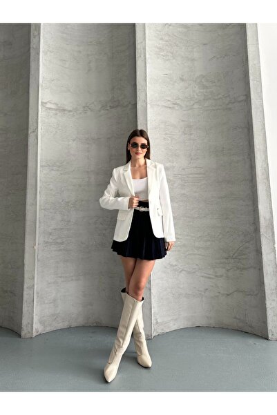 solena sln Women's Buttoned Waist-Fitted Classic Blazer Jacket