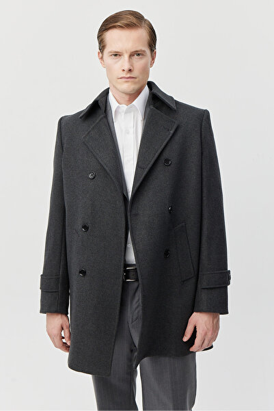 PAULMARK Men's Waist Detailed Short Coat