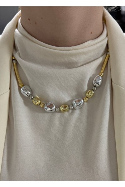 KİLİGİSTANBUL ALVİN GOLD&GÜMÜŞ KOLYE