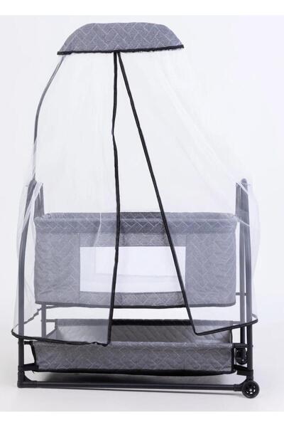ÖYKÜ BEBEK DUNYASI Anne Yanı Sallanır Geniş Sepetli Cibinlikli Yatak Hediyeli Beşik-Hamak