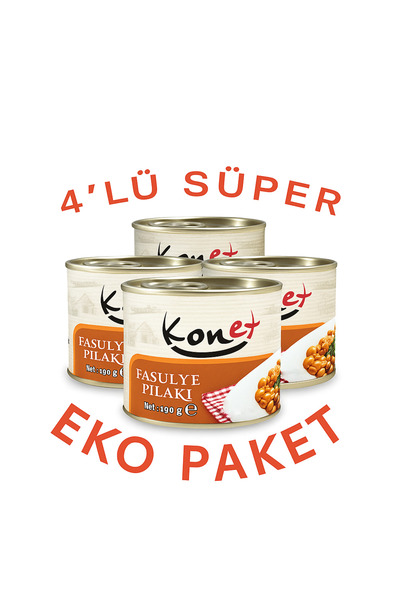 KONET Fasulye Pilaki 4x190 Gr Eko Paket