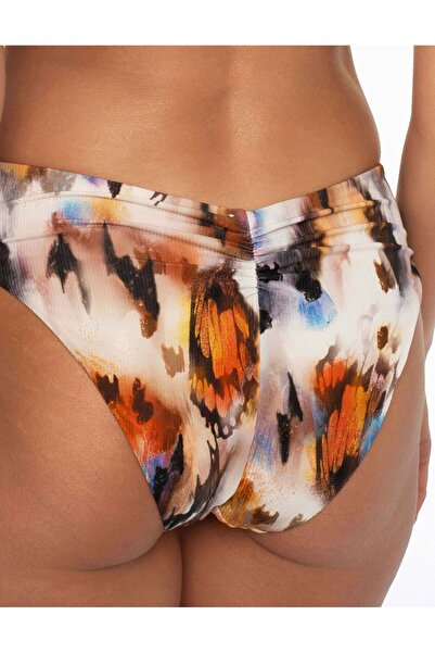 ESOTIQ Bikini Bottom Panties Abstract Pattern Swimming Briefs Ruched Back Sensual & Sexy | Adventure