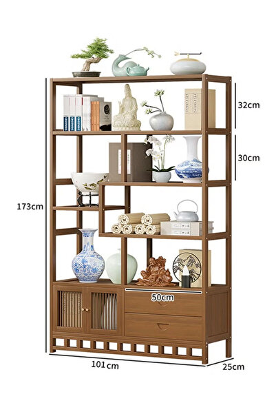 KEKE Multi-Layer Storage Bookshelf Rack Stylish Living Room Home Storage & Display Cabinet