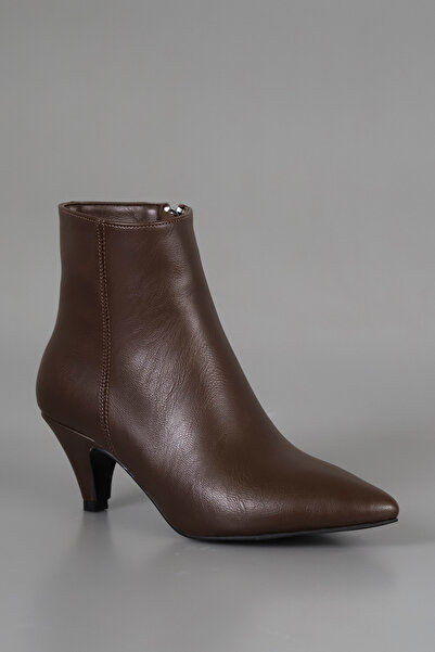 kajal ayakkabı Pier 100 Zippered Hazelnut Heeled Boots