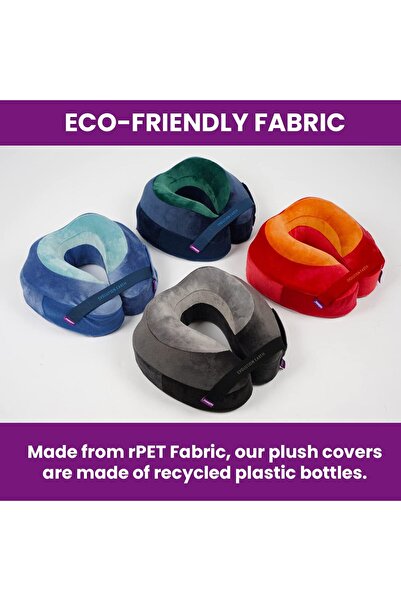 Cabeau Evolution Earth Travel Neck Support Pillow - Memory Foam, 360° Head & Chin Support (Wind Gre