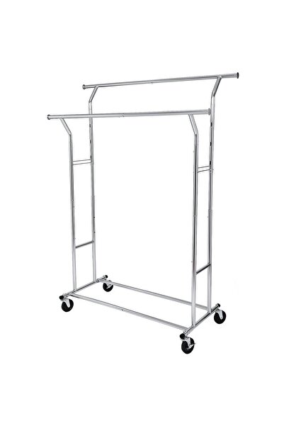 SONGMICS Suport mobil pentru haine cu roți, Songmics, reglabil, metal, argint...