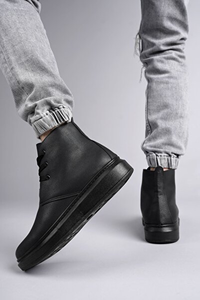 Lucy Shoes Slw207 Oslo Lace-Up Skin Men's Daily Sports Boots St - Black