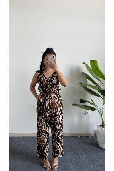 Pera بذلة مطرزة بنقشة برودي - بني