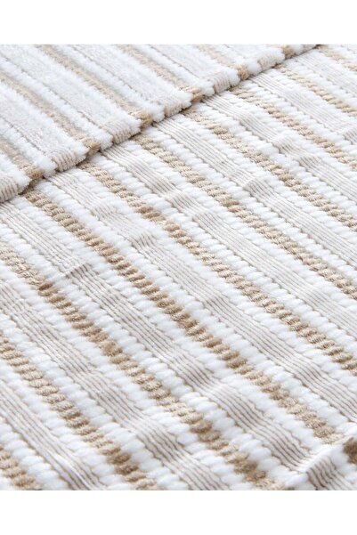 REDTAG Beige Jacquard Blanket (Double Size)