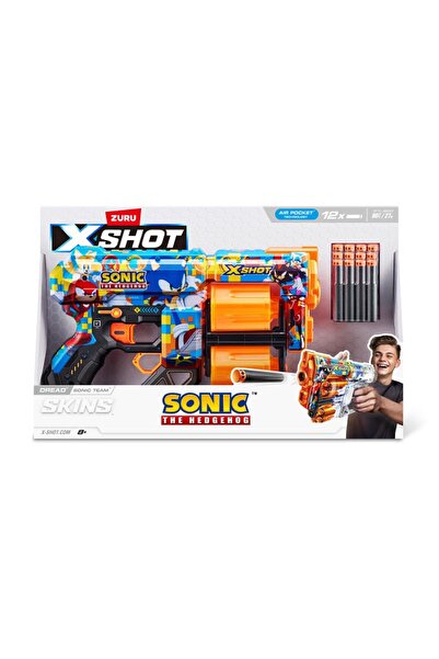 Zuru Pistol cu 12 proiectile XShot Skin Dread Sonic The Hedgehog, Multicolor