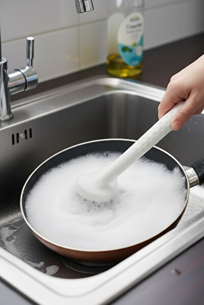 grimorlife Multi-Purpose White Handle Kitchen Bathroom Cleaning Brush - Dish Cleaning Brush