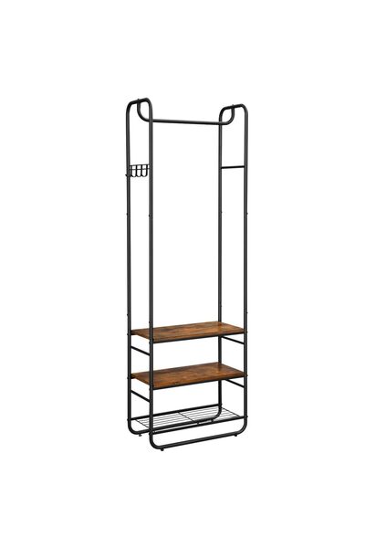 Artool Suport de haine cu 3 rafturi pentru pantofi, PAL și metal, negru/maro ...