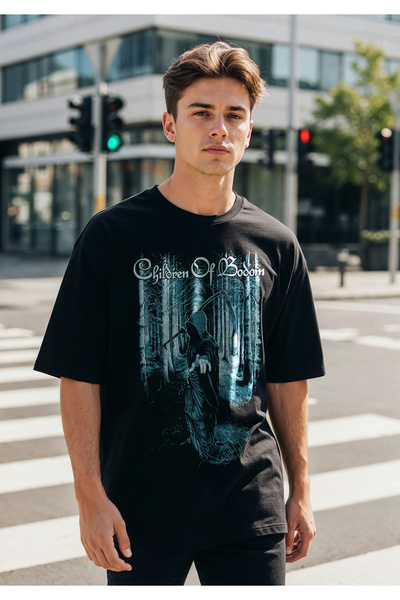 Freak Tshirt Black Color Children of Bodom Printed Unisex Oversized Cut T-Shirt