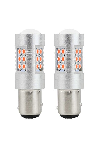 OEM Set 2 Becuri CANBUS 3030 24SMD 1157 BAY15D PR21/5W Roșu 12V 24V AMIO-02579