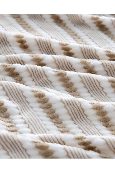 REDTAG Beige Jacquard Blanket (Double Size)