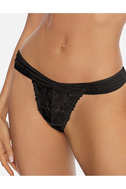 ESOTIQ Chiloți tanga sexy pentru femei, cu laterale din plasă și dantelă florală | Neo