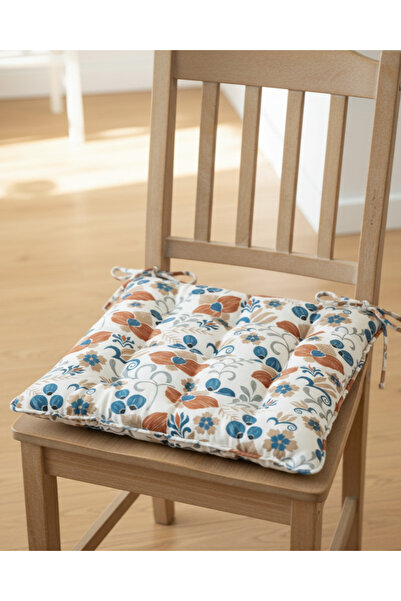 REDTAG Ivory Floral Printed Chair Pad