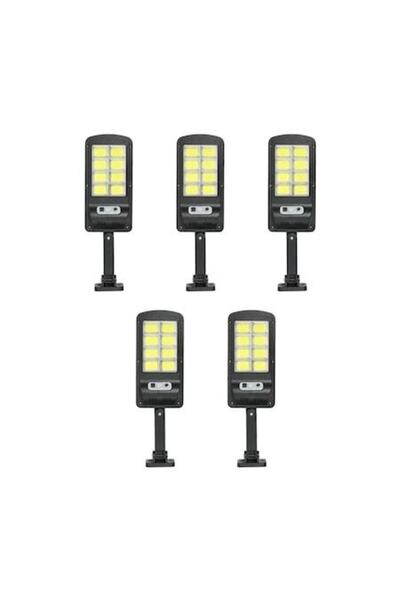 BZRSH Set de 5 lămpi solare LED, 40W, 160 LED-uri COB, senzor de mișcare, 3 m...