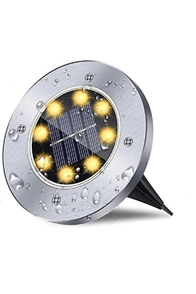 BZRSH Set de 6 spoturi solare cu 8 LED-uri, alb cald, IP65, carcasă metalică ...