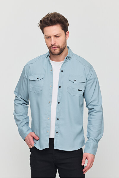 YXC Trend Maker Slim Fit Cepli Uzun Kollu Gömlek