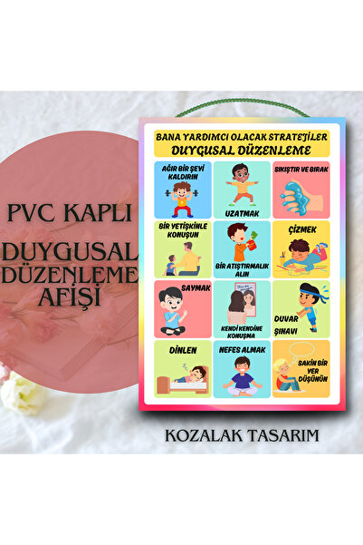 Kozalak Tasarım لافتة تنظيم عاطفي مغطاة بالبلاستيك PVC قطعة واحدة مقاس 22*30 سم