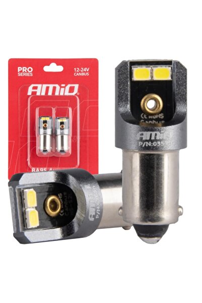 OEM Set becuri CANBUS PRO T4W BA9S becuri LED 4x2016 SMD alb 12V 24V AMIO-03579