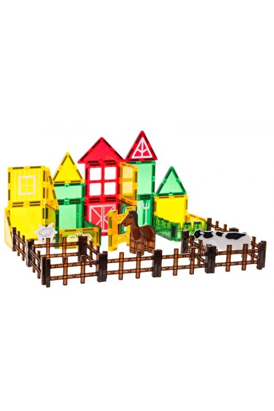 Genel Markalar Manyetik Tiles Renkli 46 Parça Manyetik Yapı Çiftlik Magnetic ...