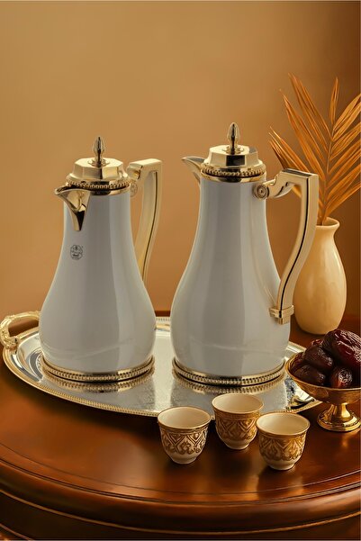 ALSAIF Shaden Thermos Set from Al Saif, Ivory Gold