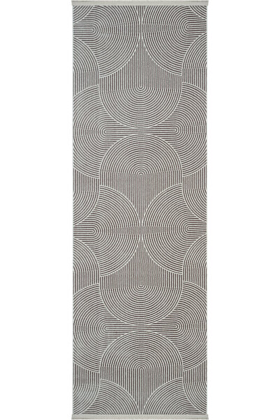 Cool Halı Lena Gray Anthracite Acrylic Entrance Hallway Carpet Runner Geometric Patterned Laser Cut Long Carpet