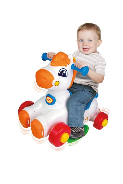 WINFUN Junior Rider Rocking Horse – 2-in-1 Ride-On & Rocker with Lights, Sounds & Motion Sensor