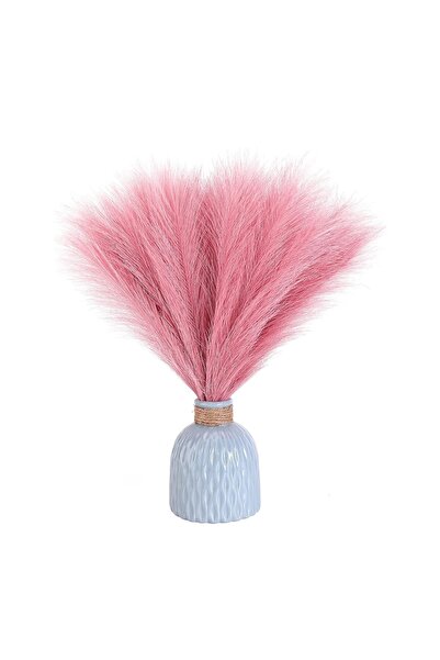 LUXER Set of 6 Artificial Silk Pampas Grass for Home, Office or Event Decorations, Pink