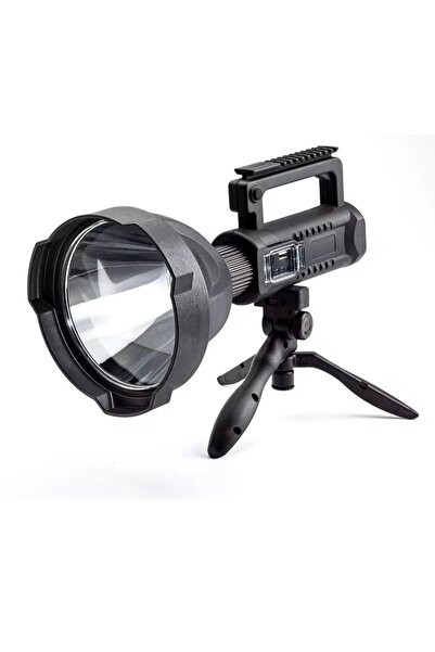 hoffmans LumiPro Multifunctional Flashlight with Tripod - 800M Light Range, 4 Lighting Modes, USB Charging