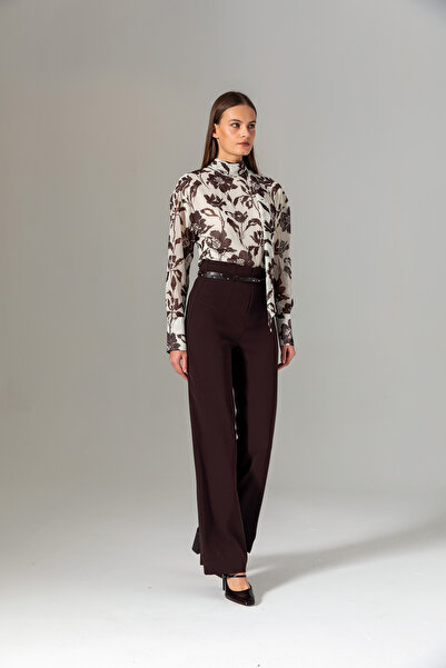 Berr-ın Belted Classic Trousers Brown