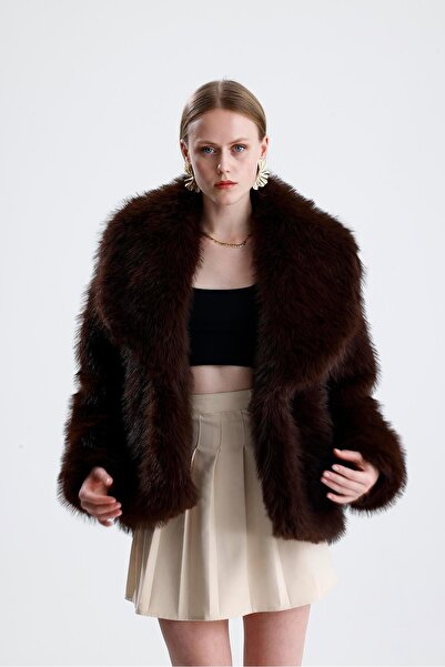 VAPUR TEKSTİL Leather belted fur coat - brown
