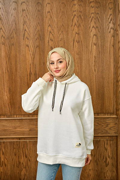 LOCCO Women's Arma Detail Sweatshirt White