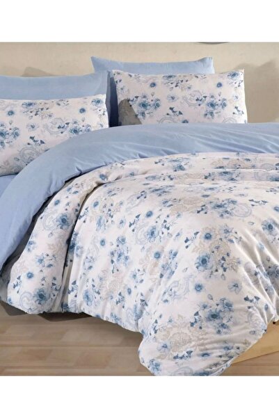 NURLATEX طقم غطاء لحاف كبير الحجم بنقشة زهور مع ملاءة مرنة