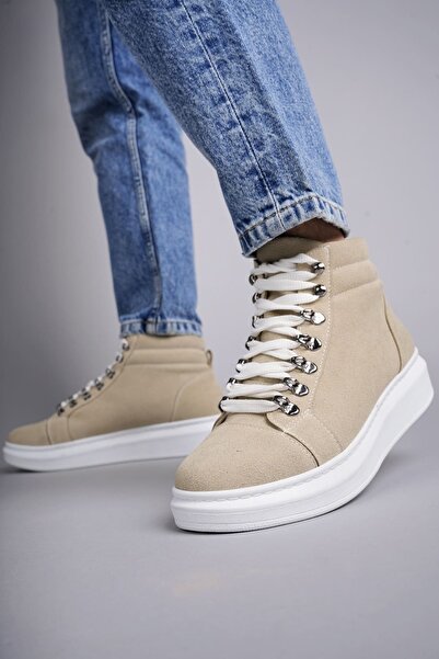 Lucy Shoes Slw206 Ottawa Lace-Up Suede Men's Casual Sports Boots Bt - Cream